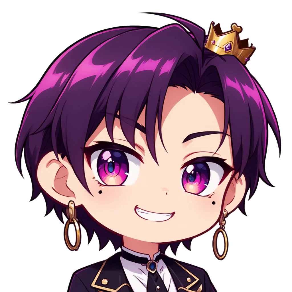 Royalty boy purple hair