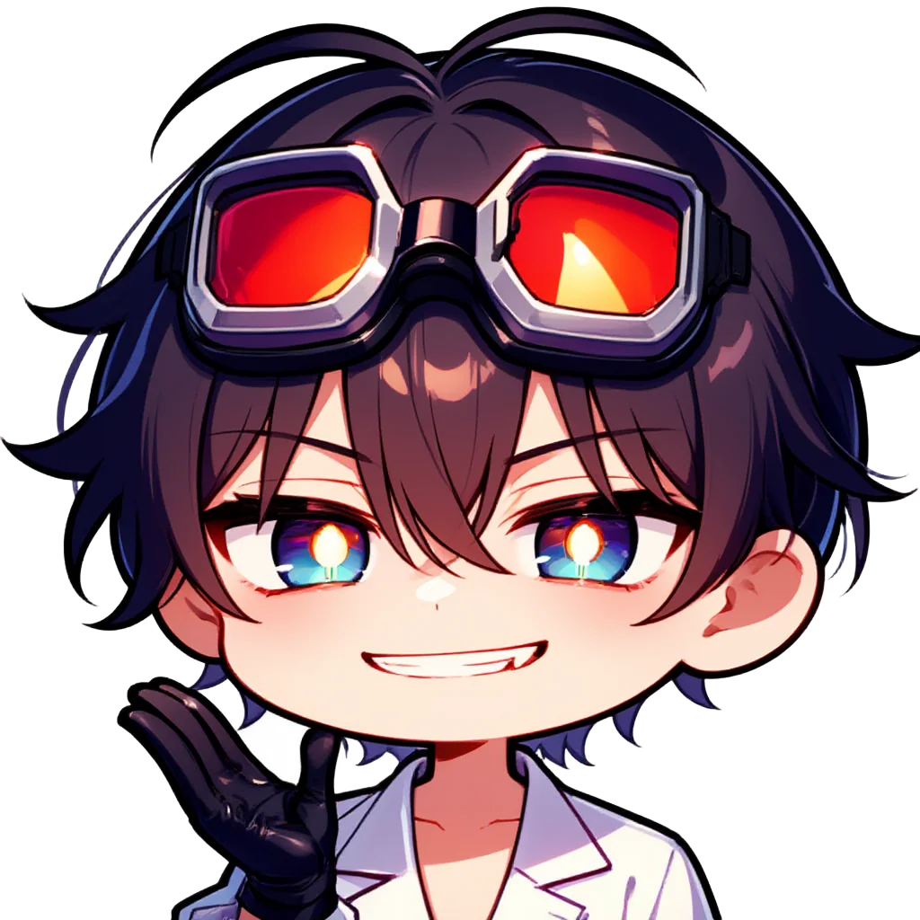 Scientist boy red goggles