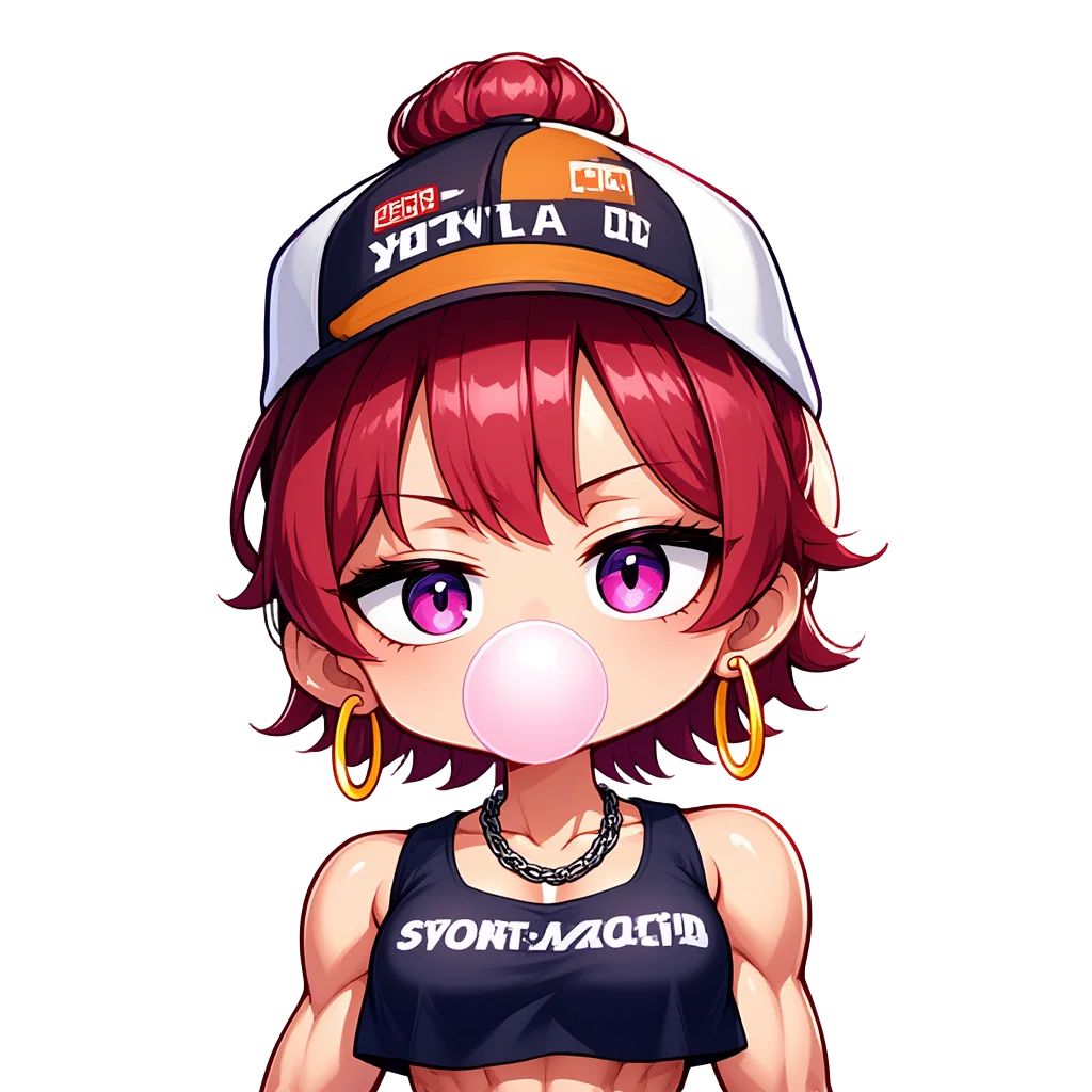 Athletic girl bubblegum